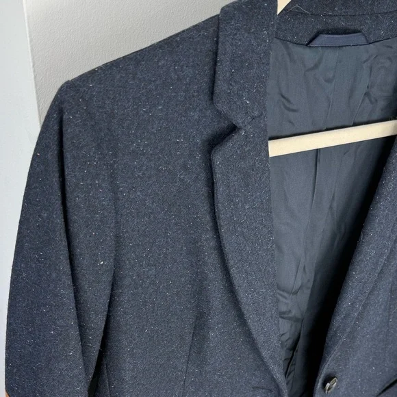 Taylor Stitch Dark Blue Blazer with Tan Elbow Patches - Picture 2 of 3